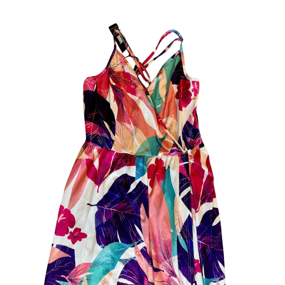 ININ Maxi dress Multi Color Floral Sleeveless Beach Party wedding women’s L NWT